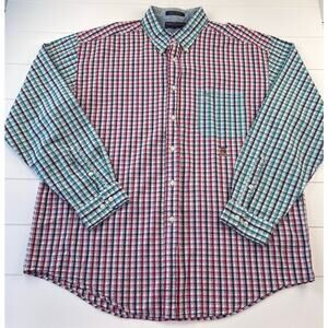 Tommy Hilfiger Golf Vintage Men's Color Block Long Sleeve Button Down Shirt XL